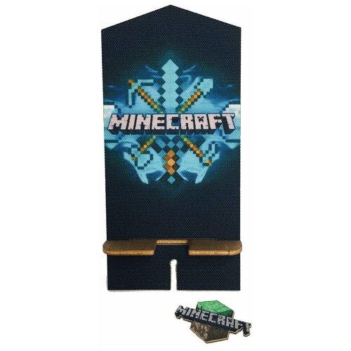Подставка для телефона/Держатель Minecraft + Значок