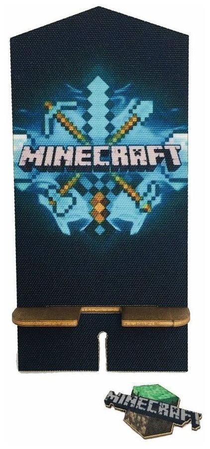 Подставка для телефона/Держатель "Minecraft" + Значок