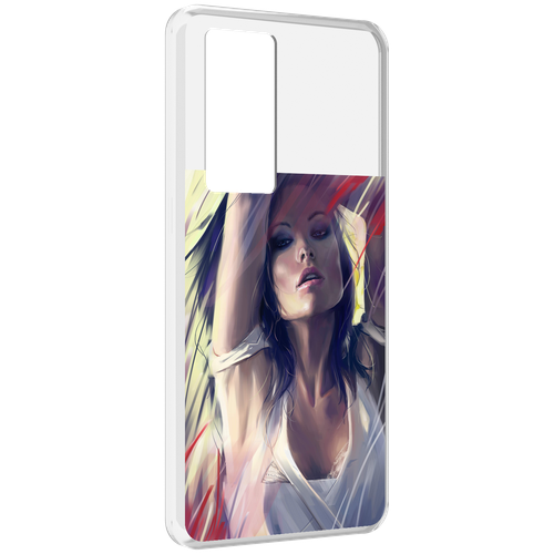 Чехол MyPads акварельная-девушка женской для Realme GT Master Explorer Edition задняя-панель-накладка-бампер