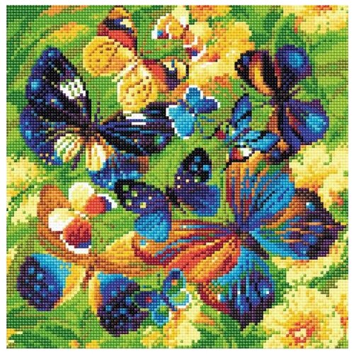 фото Яркие бабочки набор для выкладывания стразами 30х30 риолис ам0038