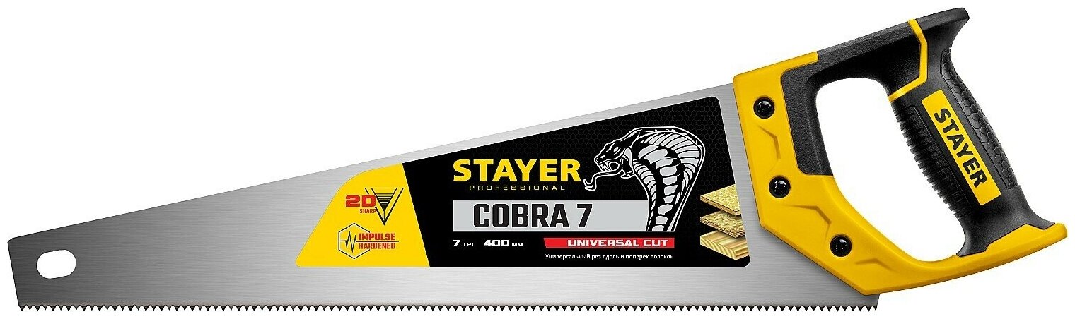 Ножовка универсальная 400 мм Stayer Cobra 7 1510-40_z02