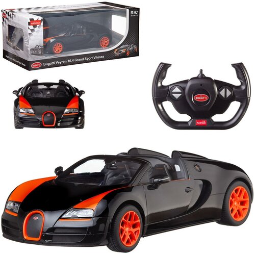 Машина р у 1:14 Bugatti Grand Sport Vitesse, цвет чёрный 70400B радиоуправляемые игрушки rastar машина радиоуправляемая 1 18 bugatti veyron grand sport vitesse