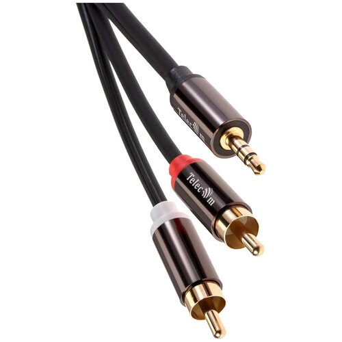 Кабель соединит 3.5 Jack (M) - 2xRCA (M), 3м Telecom PRO VCOM Кабель-переходник Telecom 2 x RCA M/Jack 3.5 mm F (TAV7183M-3M)