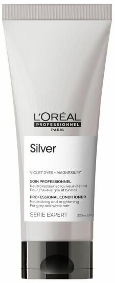 L'Oreal Professionnel Silver - Лореаль Уход смываемый для блеска седых и обесцвеченных волос, 200 мл -