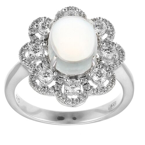 фото Element47 кольцо из серебра 925 пробы с аметистом и кубическим цирконием sr18416_ga_001_wg, размер 18