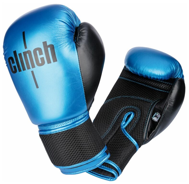 Перчатки боксерские Clinch Aero черно-синие 10 OZ