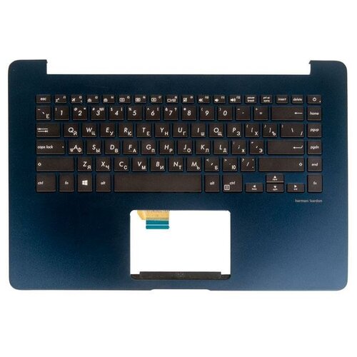 Клавиатура для ноутбука Asus UX530UX-1A с топкейсом, темно-синяя, с подсветкой клавиатура для ноутбука asus gx501vik 1a с топкейсом с подсветкой black 90nb0gu1 r31ru0