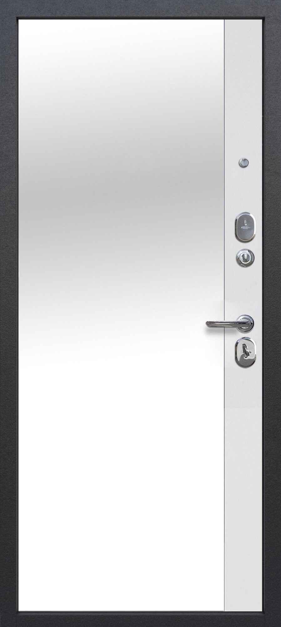 Входная дверь 9 см серебро Зеркало(Молдинг) 960x2050 правая - фотография № 3