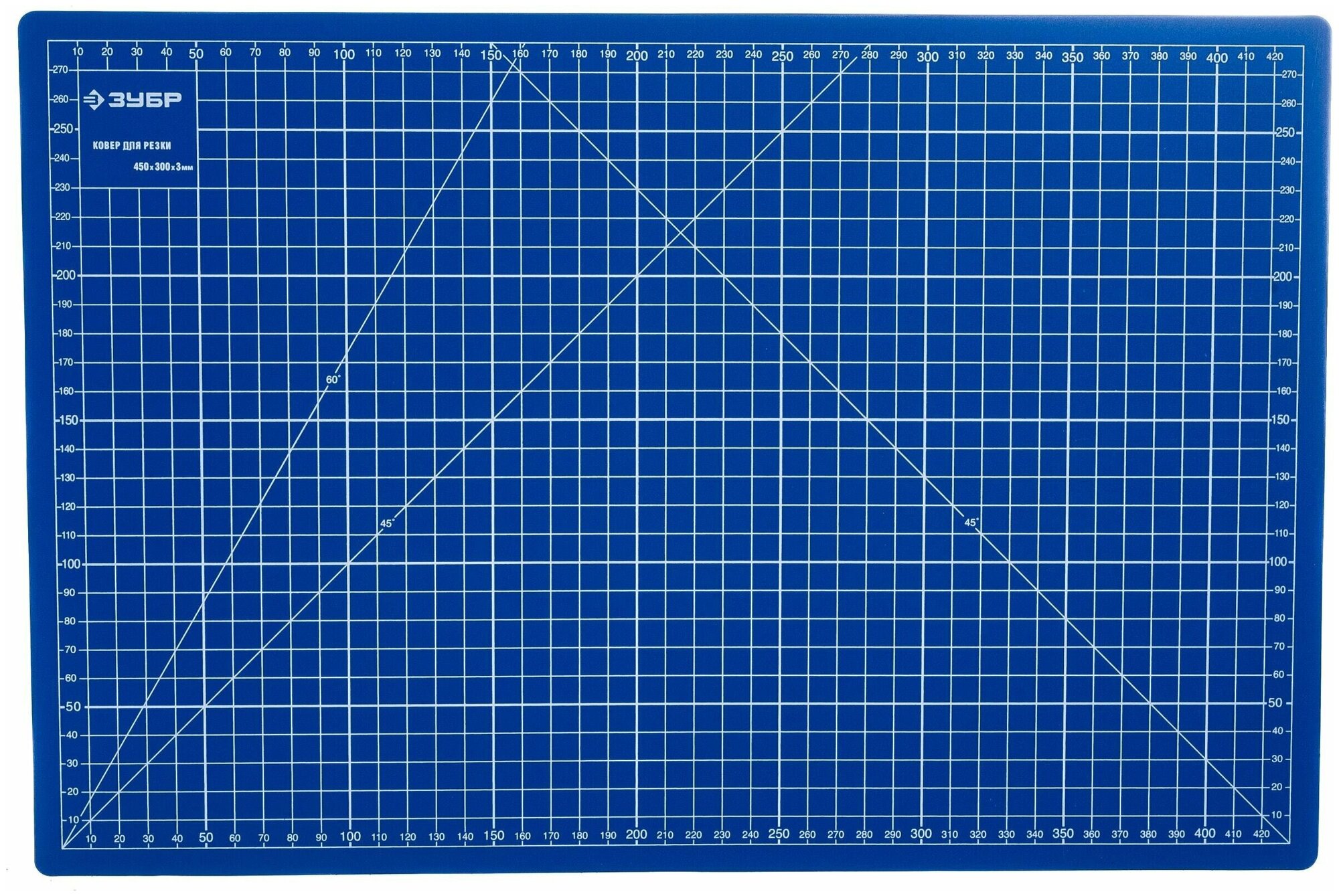 Непрорезаемый коврик Зубр Эксперт 3 мм цвет синий 450x300 мм 09902