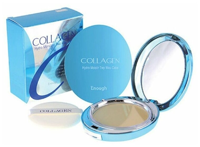 Пудра Enough Collagen Whitening moisture twoway cake #21 - фото №3