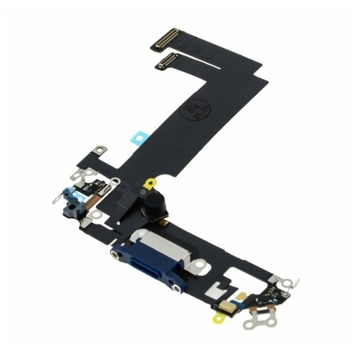Шлейф для Apple iPhone 12 mini + разъем зарядки/гарнитуры + микрофон, синий, AA