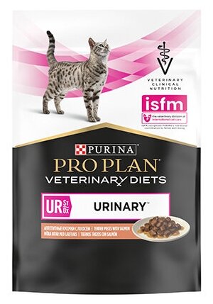 Влажный корм Pro Plan Veterinary Diets UR для взрослых кошек при болезни нижних отделов мочевыводящих путей, с лососем (10 шт x85 г) - фотография № 4