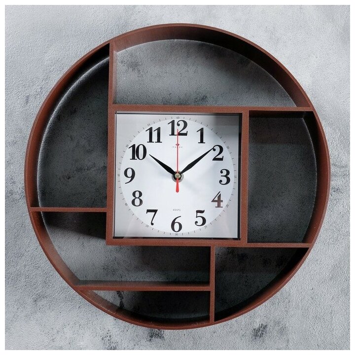 Часы настенные, интерьерные "Маганса", d-35 см, бесшумные, венге