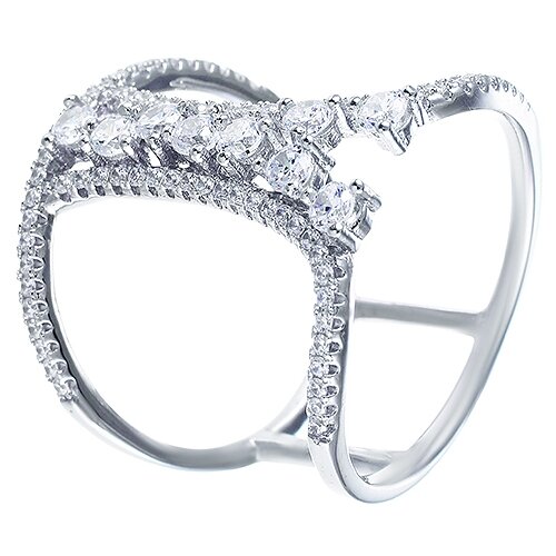 фото Element47 кольцо из серебра 925 пробы с фианитами r-j2245-ko-001-wg, размер 16.75