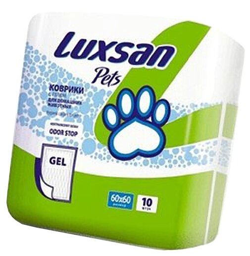 Подстилки Luxsan Premium GEL для животных с гелем, размер 60 см. х 60 см. 10 шт. упак.