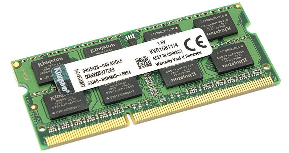 Оперативная память для ноутбука SODIMM DDR3 4GB HiperX by Kingston KVR1066D3S7/4G 1066MHz (PC-8500), 1.5V, 204-Pin, CL11, RTL