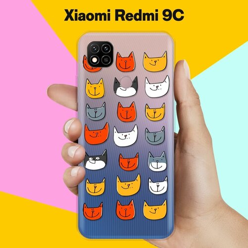 Силиконовый чехол Узор из котов на Xiaomi Redmi 9C