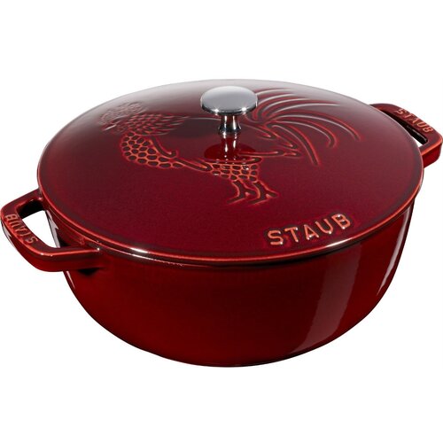 Кокот Staub "Петух", 24 см, 3,6 л, гранатовый