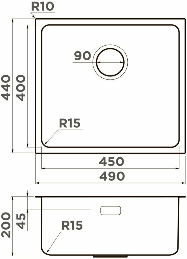 Мойка Omoikiri Tadzava 49-U/I-IN ULTRA 15 нержавеющая сталь 4997115 - фотография № 2