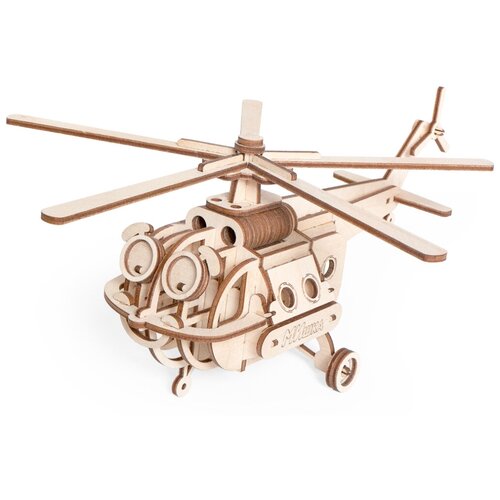 фото Деревянный конструктор lemmo вертолет "мишка", 56 деталей, lm-0113