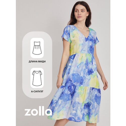 Платье Zolla, повседневное, макси, размер XL, голубой