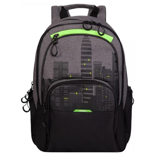 фото Рюкзак grizzly ru-030-4/2 17 (черный-салатовый)