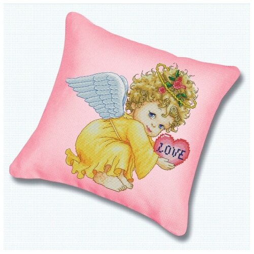 фото Набор подушка. маленький ангел вышивка крестом 45х45 белоснежка р-800