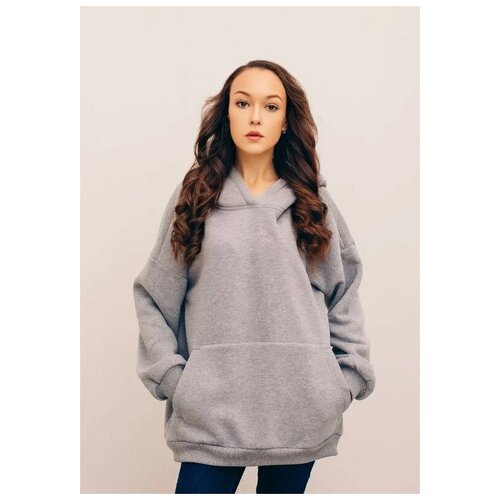 фото Толстовка с капюшоном/худи/оверсайз/хакки/темный/большой размер/oversize leones