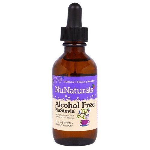 NuNaturals сахарозаменитель NuStevia Alcohol free жидкость, 230 г, 59 мл