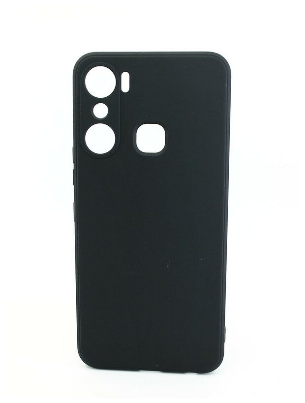 Чехол силиконовый матовый для Infinix Hot 12 Pro, с защитой камеры, черный
