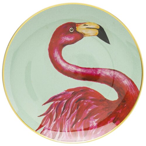 фото Kare design тарелка "фламинго", коллекция flamingo 27*27*3, фаянс, зеленый