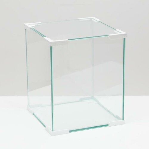 Аквариум Куб покровное стекло 31 литр 30 x 30 x 35 см белые уголки 6875₽