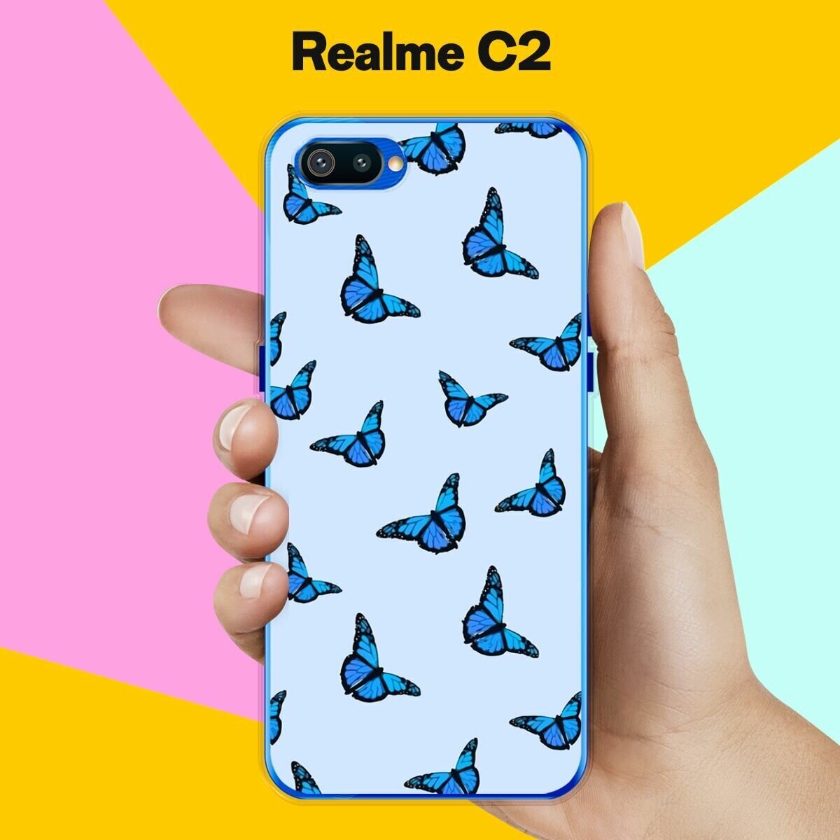 Силиконовый чехол на realme C2 Бабочки 12 / для Реалми Ц2