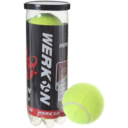 Мяч теннисный в тубе, набор 3 шт