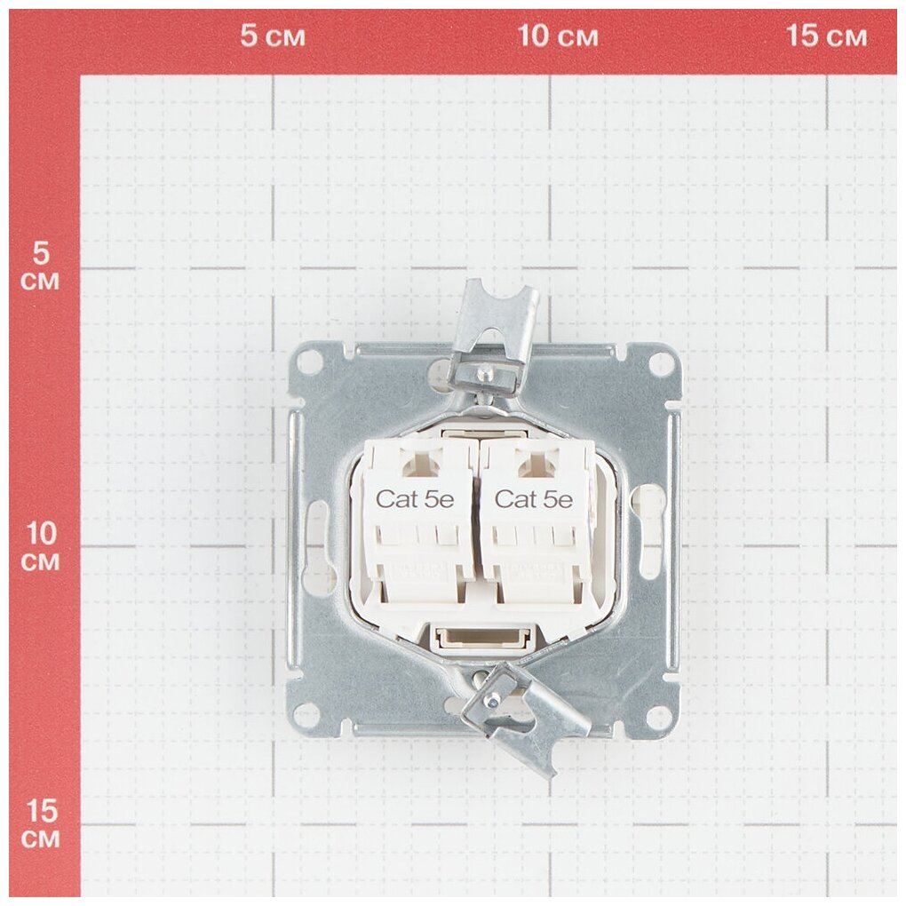 Розетка компьютерная Systeme Electric AtlasDesign встраиваемая бежевая 2хRJ45 (ATN000285)