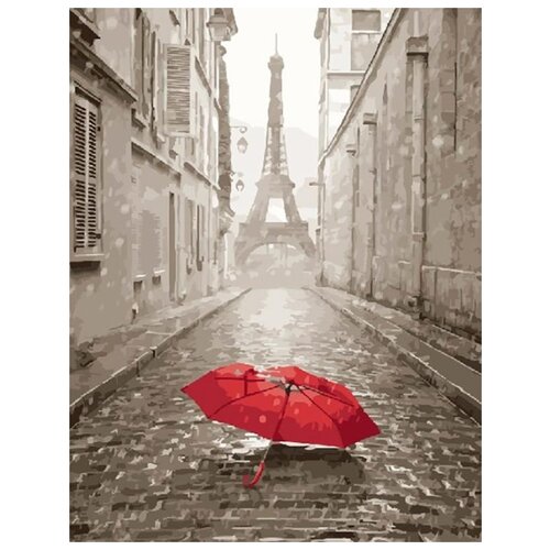 картина по номерам влюбленные в париже 40x50 см Картина по номерам Зонт в Париже, 40x50 см
