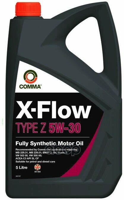 COMMA Comma 5W30 X-Flow Type Z (5L)_Масло Моторное! Acea C3, Api Sl/Cf, Mb 229.31, Mb 229.51, Bmw Ll-04