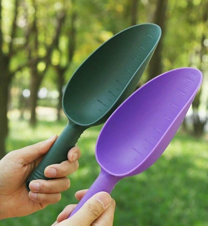 Совок посадочный пластиковый с мерными делениями, фиолетовый - фотография № 9