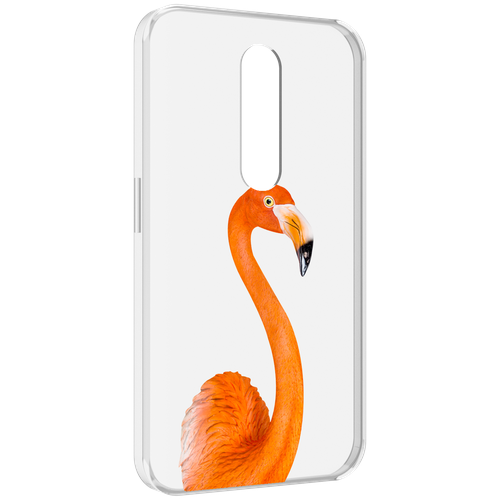 Чехол MyPads оранжевый-фламинго для Motorola Moto X Force (XT1585 / XT1581) задняя-панель-накладка-бампер