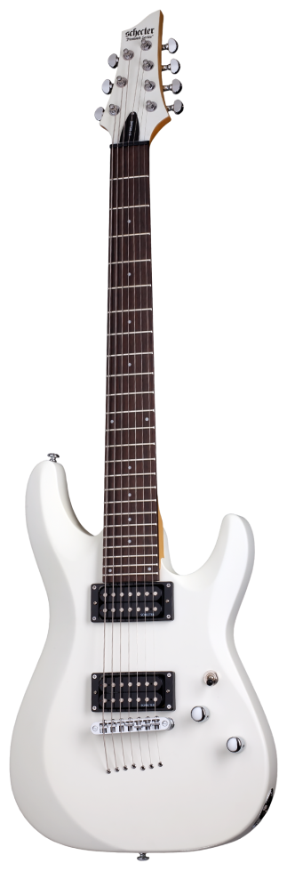 Schecter C-7 Deluxe SWHT Гитара электрическая семиструнная, крепление грифа: на болтах, материал кор