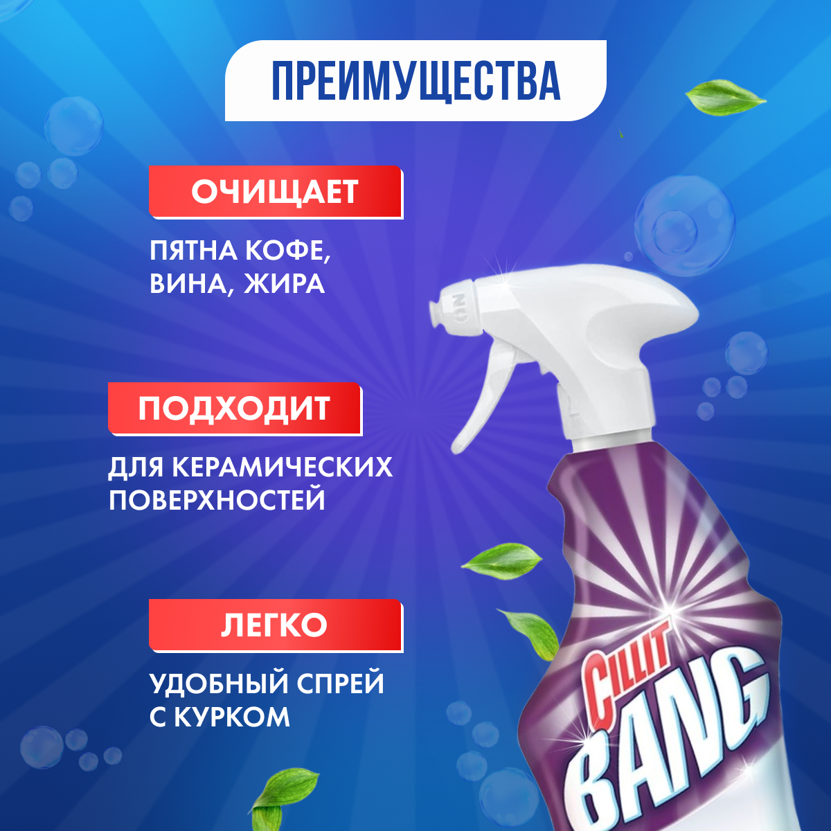 Спрей Антипятна+гигиена Cillit BANG