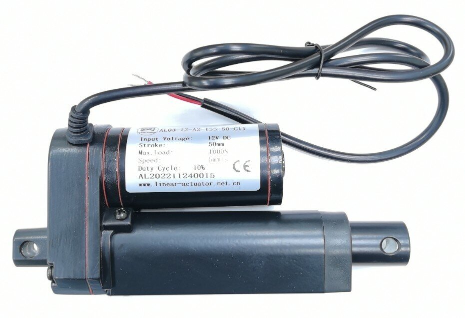 фото Линейный привод (актуатор) 12 В, длина хода 50 мм, 5 мм/с, до 100 кг (1000N), черный