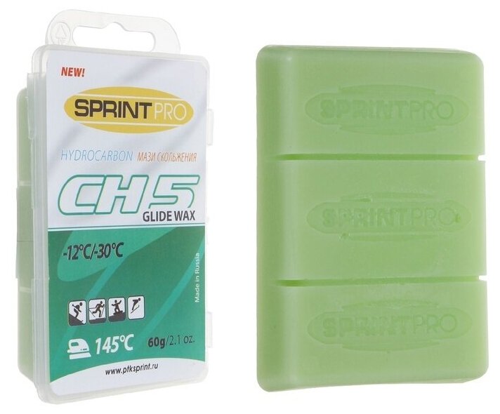 Мази скольжения Sprint pro SPRINT PRO, CH5 Green, (-12 -30°C), 60г