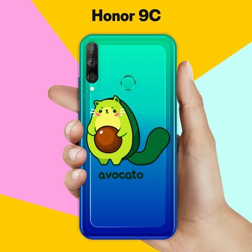 Силиконовый чехол Авокадо-кот на Honor 9C силиконовый чехол авокадо кот на honor 30