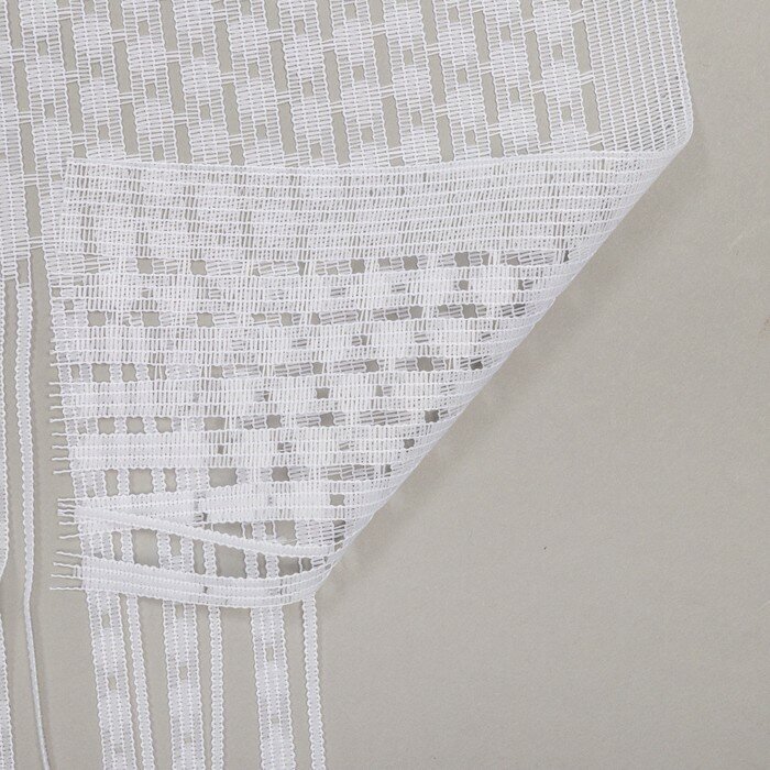 Лента Тюль на кухню без шторной ленты, 170х165 см, цвет белый, 100% полиэстер - фотография № 5