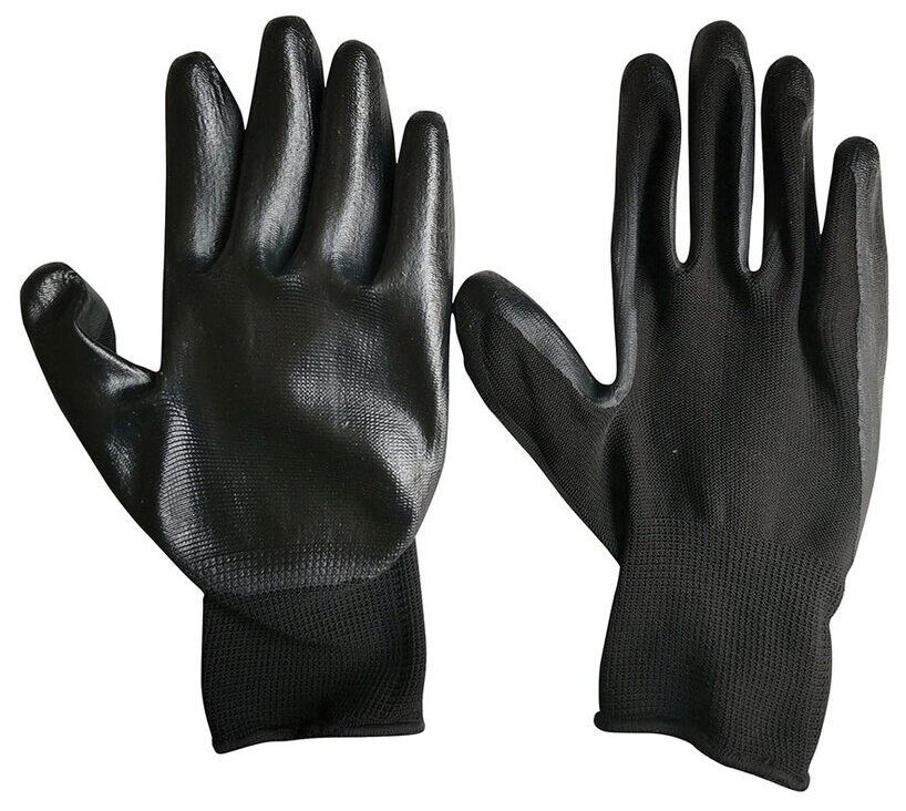 Перчатки трикотажные для защиты рук Hesler (668642/5851/402) нитриловое покрытие 10 (L ) черный - фотография № 3