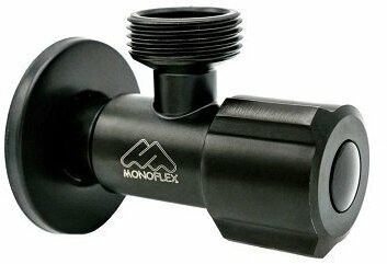 фото Кран черный угловой для подкл. стирал./посуд. машин 1/2-3/4 Н02536 Monoflex