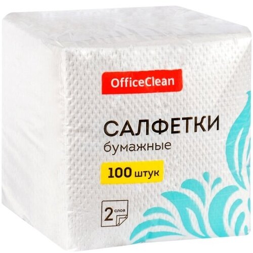 салфетки бумажные officeclean 2 слойн 24 24см белые 100шт 3 штуки Салфетки бумажные Officeclean , 2 слойн, 24x24 см, белые, 100 шт