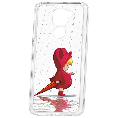 фото Чехол-накладка xiaomi redmi note 9 kruche print девочка с зонтом