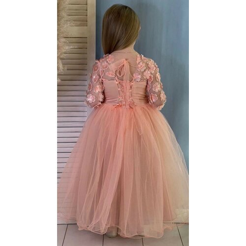 фото Платье нарядное, однотонное, размер 32, розовый magic kids